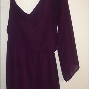 Purple one shoulder mini dress